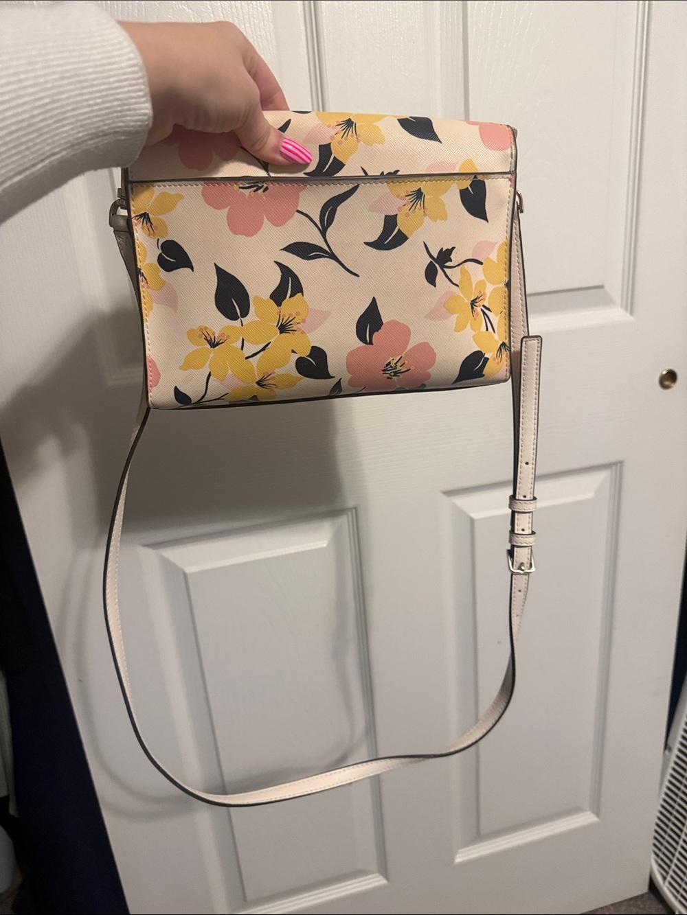 kate spade Cream Floral Wristlet Clutch with Pink & Yellow Blooms - Picture 3 of 3